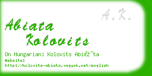 abiata kolovits business card